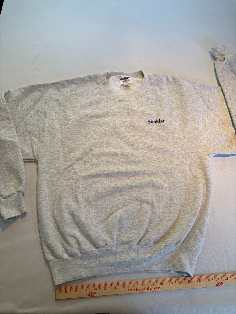 Vintage Jerzees Sunkist Embroidered Crewneck Sweatshirt Gray USA Medium M